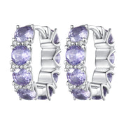 "Purple Glow" 925 Silver Earrings 
