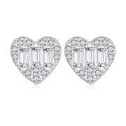 925 silver heart earrings with sparkling stones