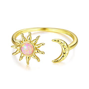 "Sun and Moon" 925 Silver Ring