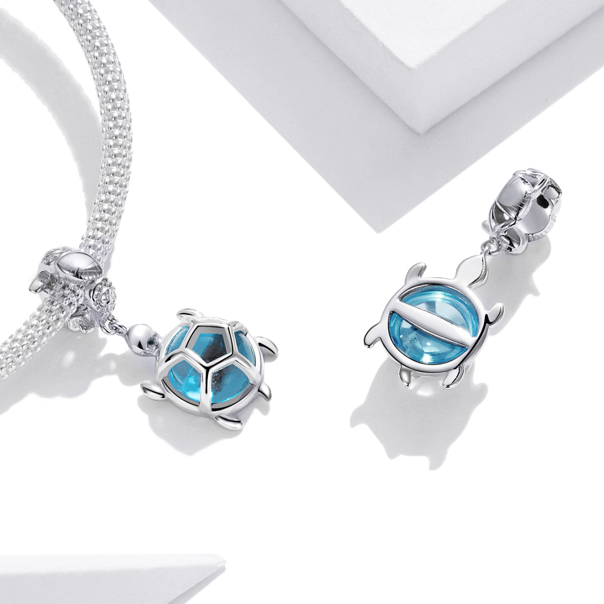 Blue Turtle 925 Silver Bracelet Charm