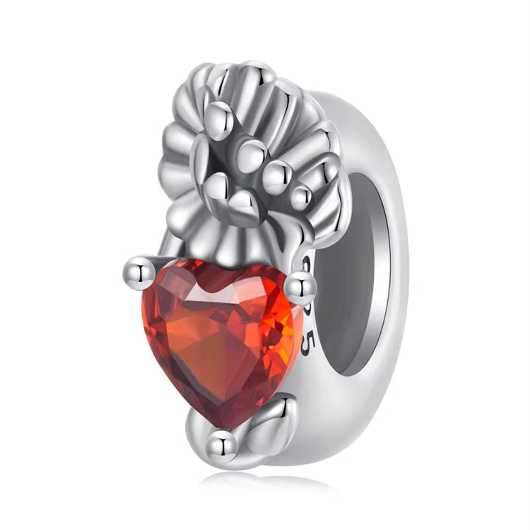 دلايه فضة 925 قلب يرمز لحجر كل شهر