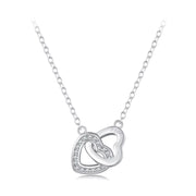 925 Silver Double Heart Necklace