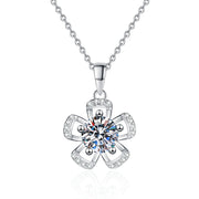 Moissanite Flower 925 Silver Necklace