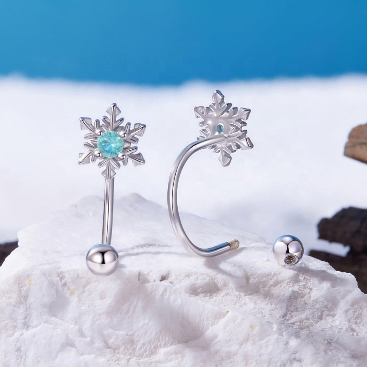 “Blue Snowflake” 925 Silver Earrings