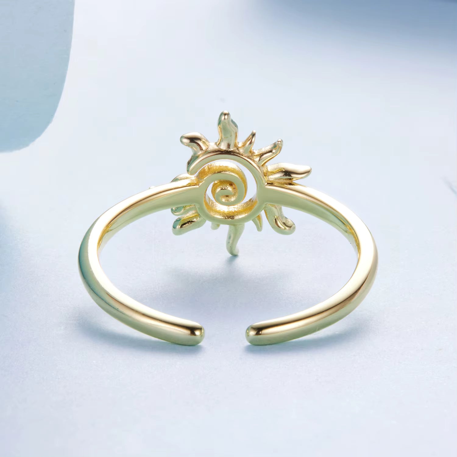 خاتم شمس مطلية ذهب فضة عيار 925