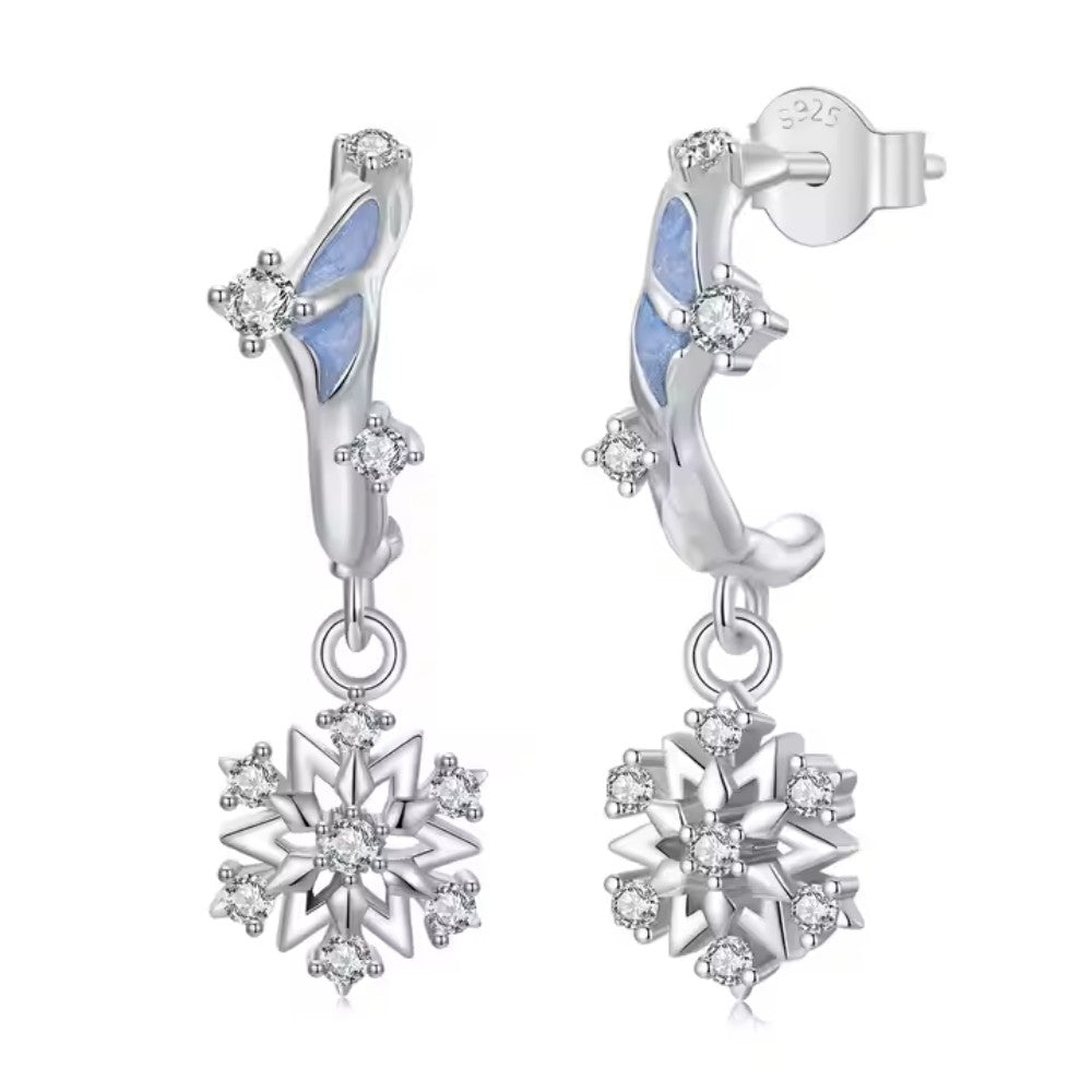 Snow Mountain Flower 925 Silver Earring