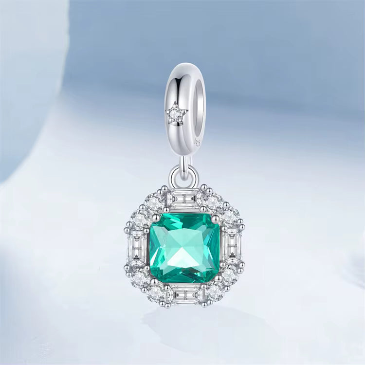 دلاية فضة 925 بحجر فيروزي مربع