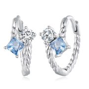 925 Silver Blue Star Earring