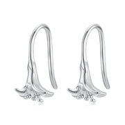 925 Silver Lily Flower Hook Earrings