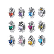 دلايه فضة 925 قلب يرمز لحجر كل شهر