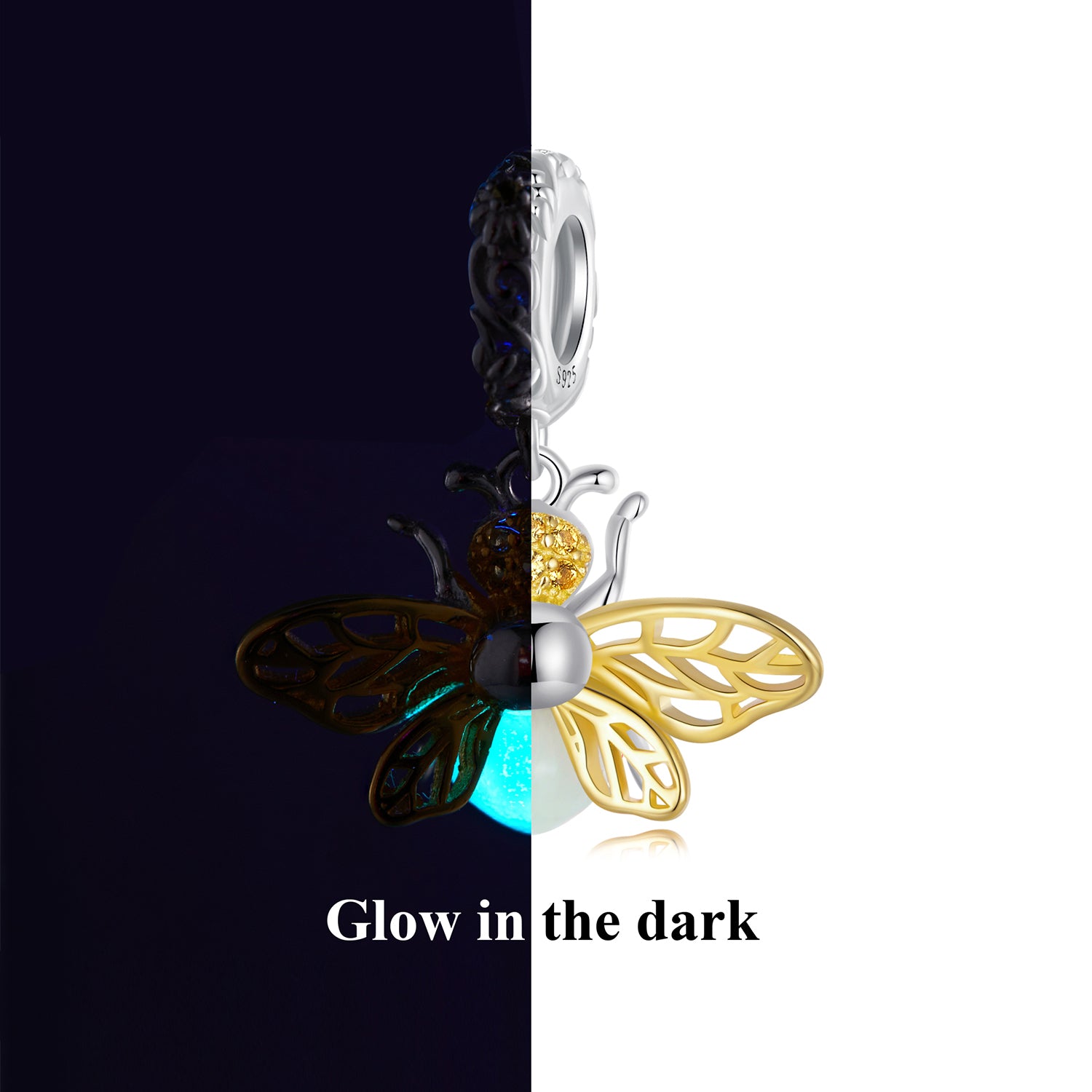 Glow Bee 925 Silver Bracelet Charm