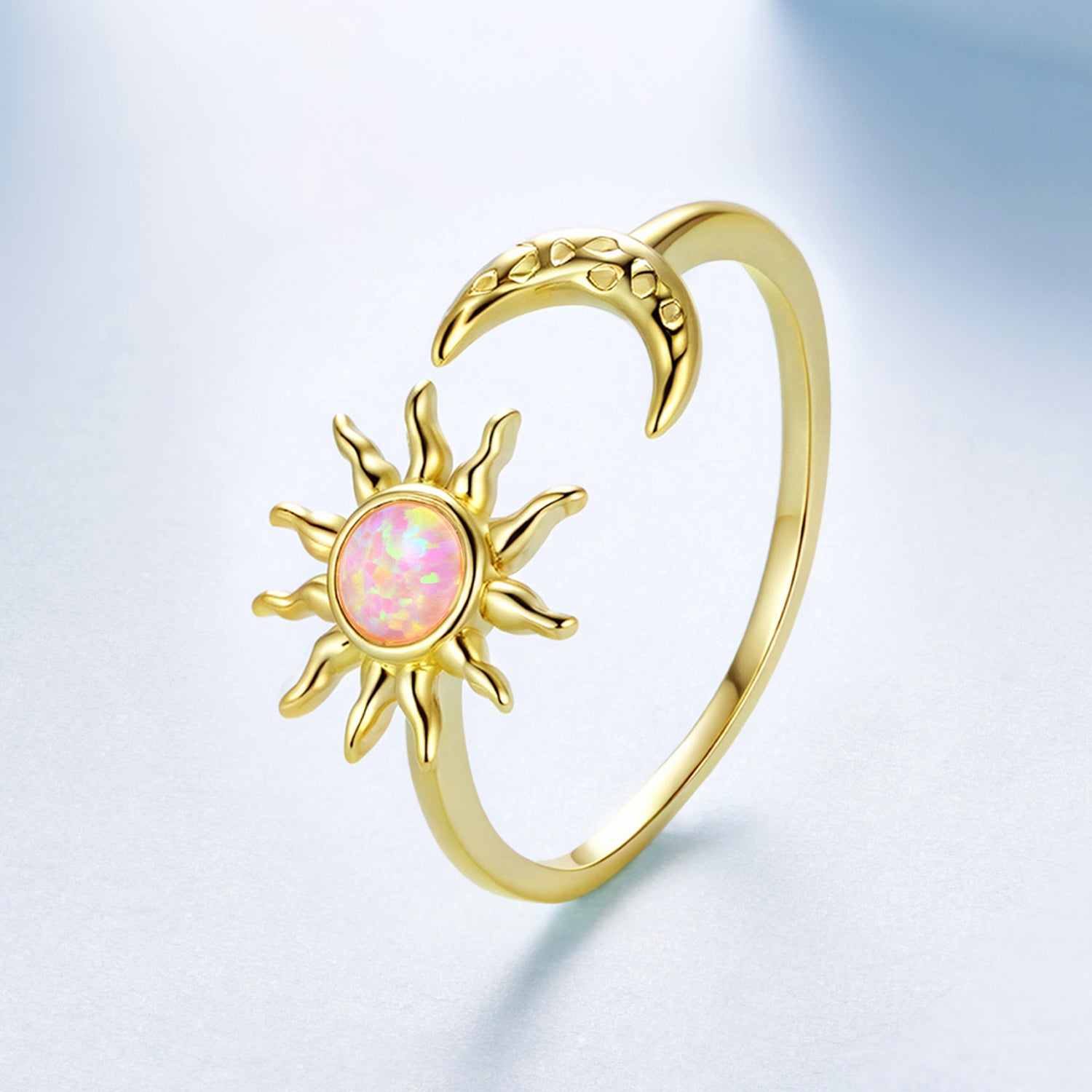 "Sun and Moon" 925 Silver Ring