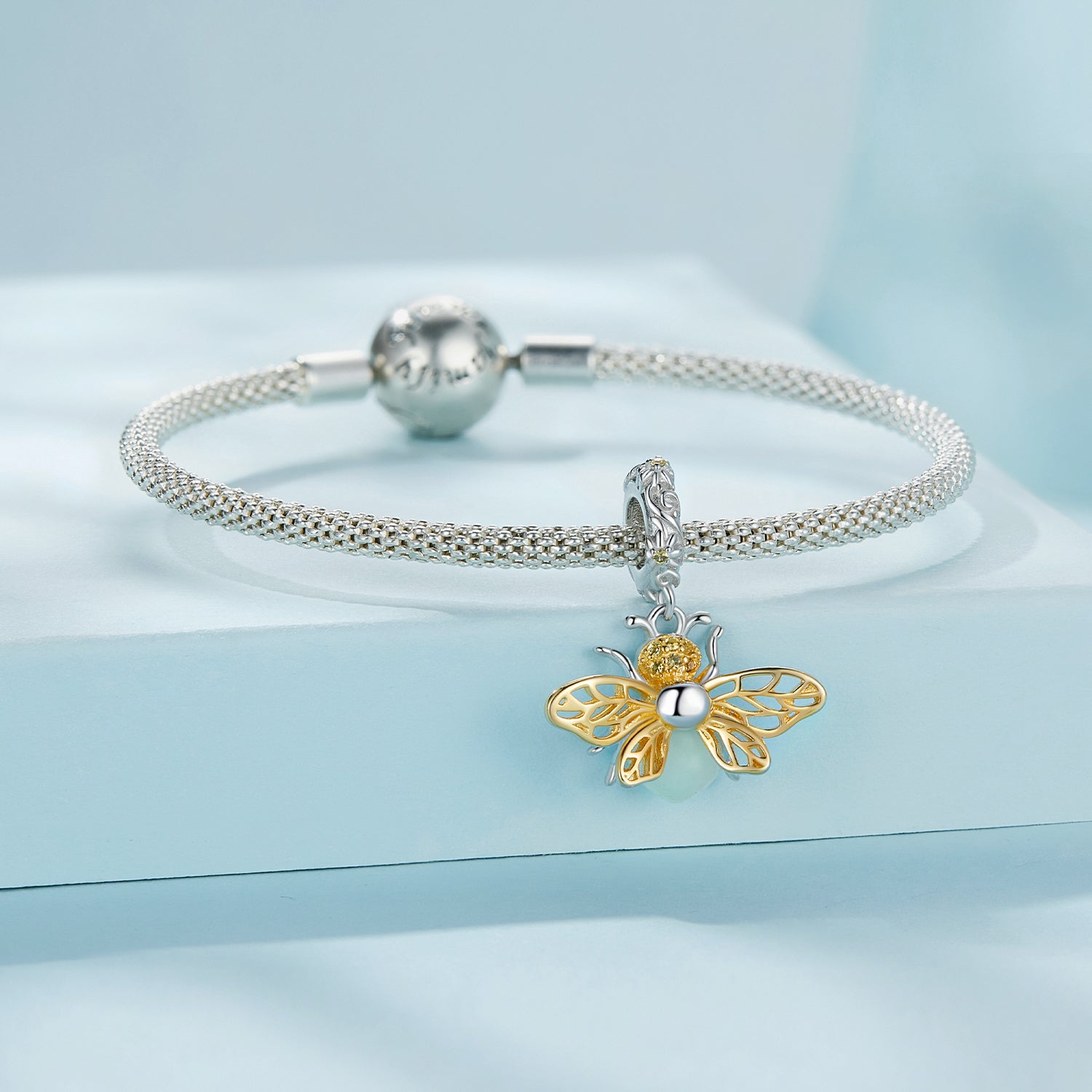 Glow Bee 925 Silver Bracelet Charm