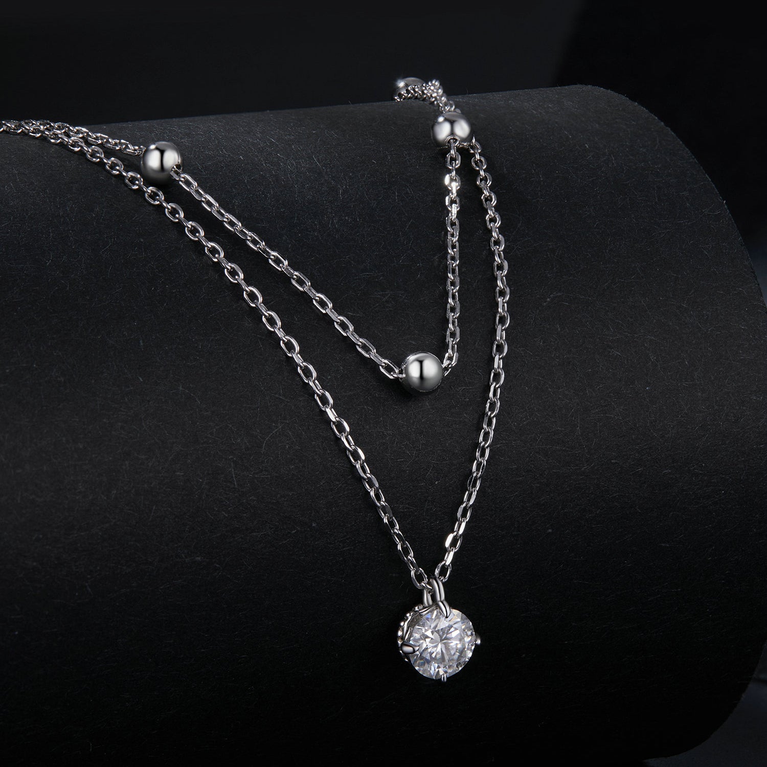 Dangling Moissanite 925 Silver Necklace