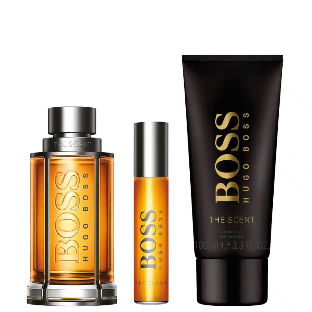 مجموعة عطر هوجو بوس ذا سينت للرجال أو دو تواليت 100 مل + 10 مل + جل استحمام 100 مل