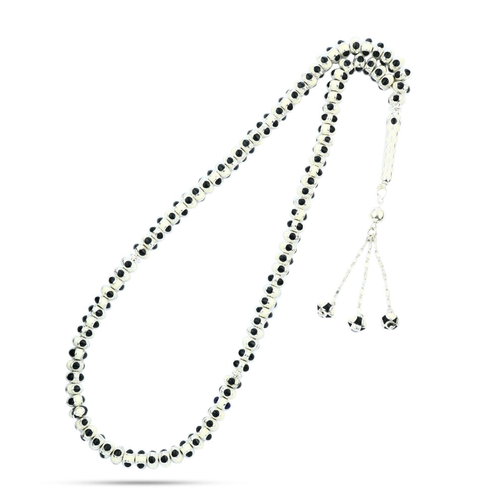 Natural Yusr Rosary inlaid with silver and Ivory, 99 Beads