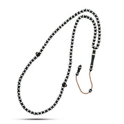 Coke Wood Rosary inlaid with Silver , 99 Beads