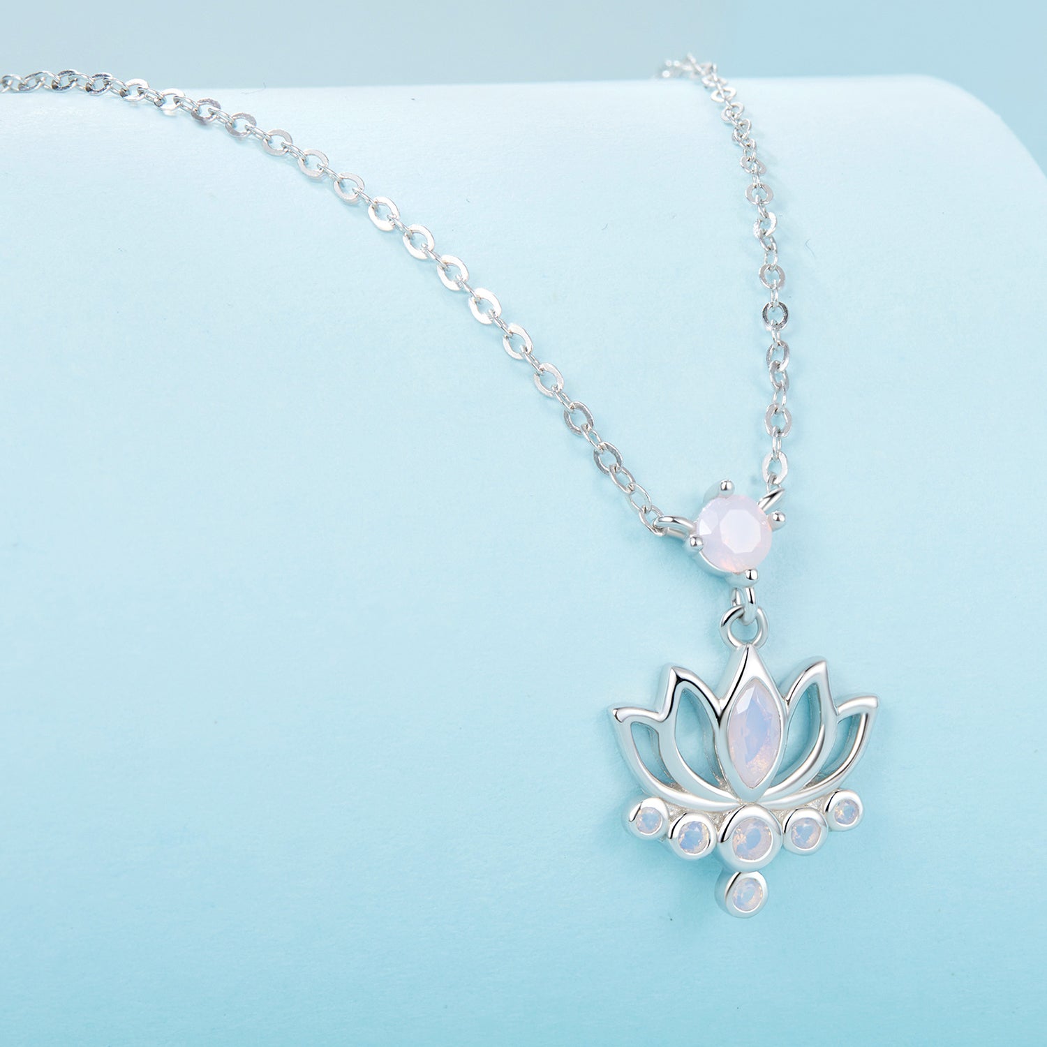 925 Silver Lotus Flower Necklace