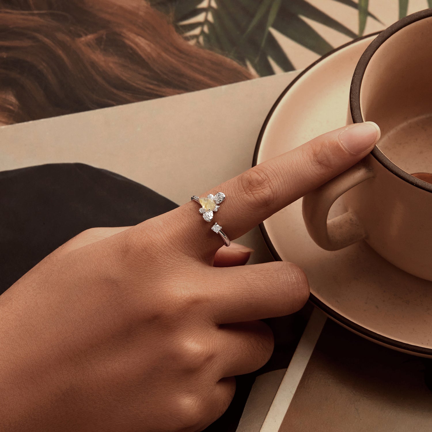 خاتم فضة 925 بتصميم نحلة أنيق