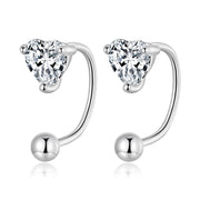 925 Silver Heart U Earring