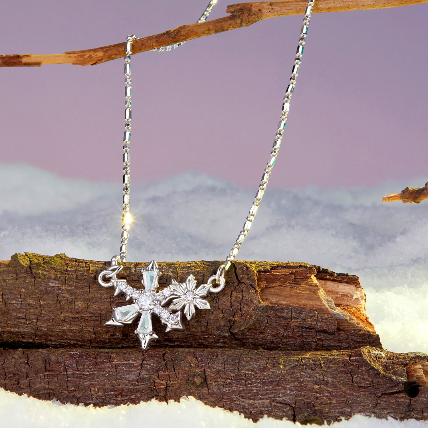 Sparkling Star 925  Silver Necklace