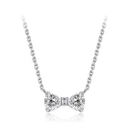925 Silver Sparkling Bow Necklace