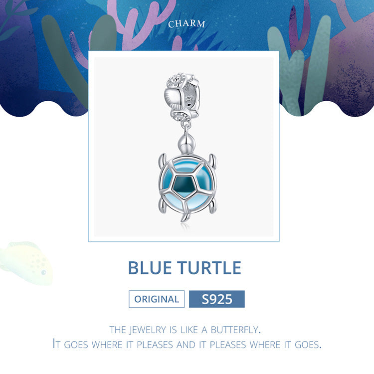 Blue Turtle 925 Silver Bracelet Charm