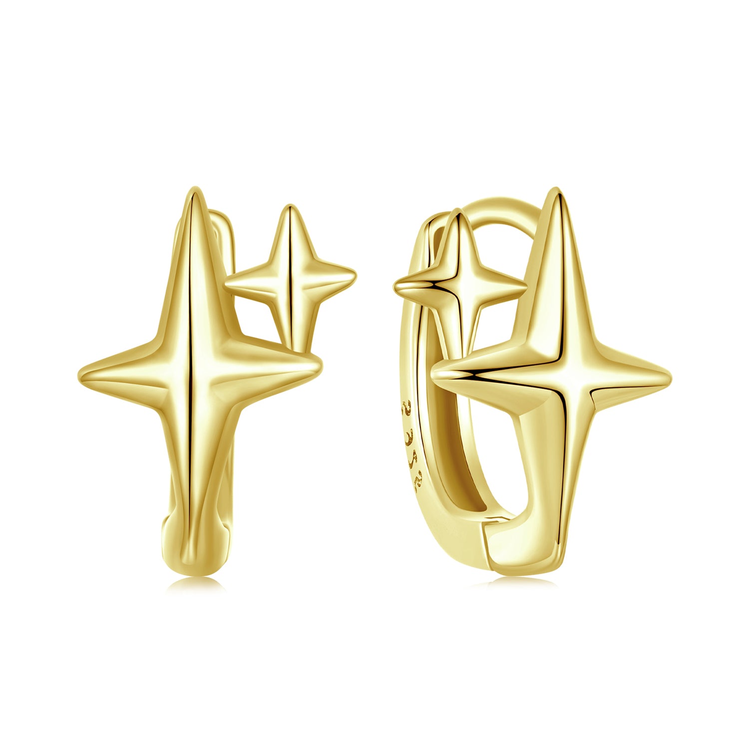 Gold Starlight 925 Silver Earrings