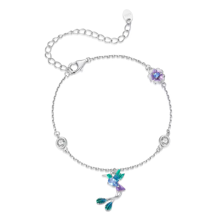Colorful Bird 925 Silver Bracelet