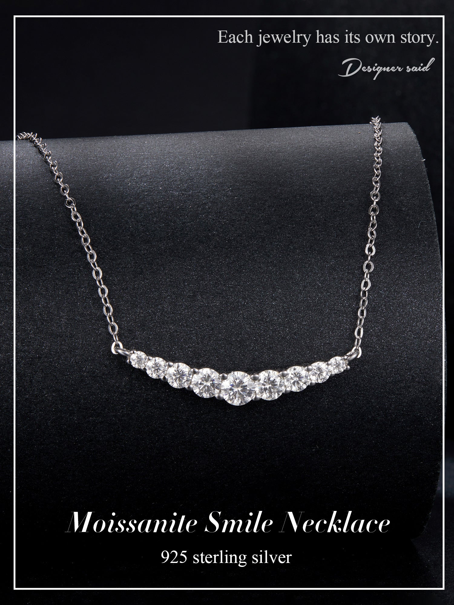 Moissanite Stone 925 Silver Necklace