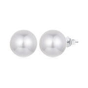 925 silver plain round pearl earrings