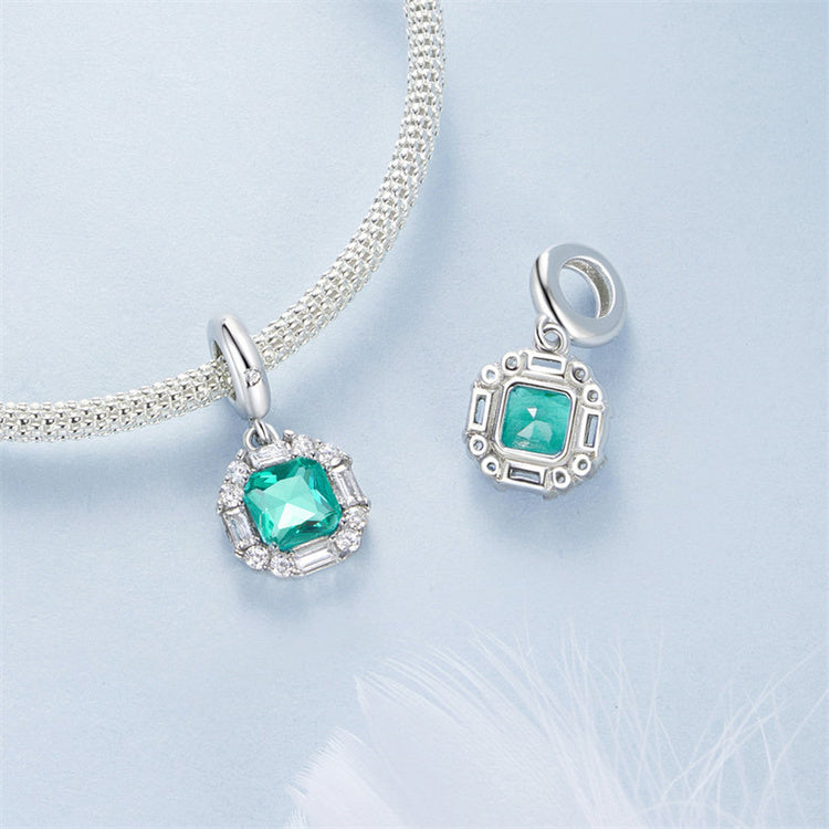 دلاية فضة 925 بحجر فيروزي مربع