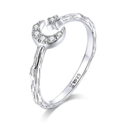 Moon and Star Ring – 925 Silver