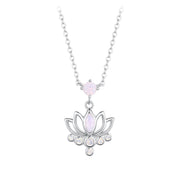 925 Silver Lotus Flower Necklace