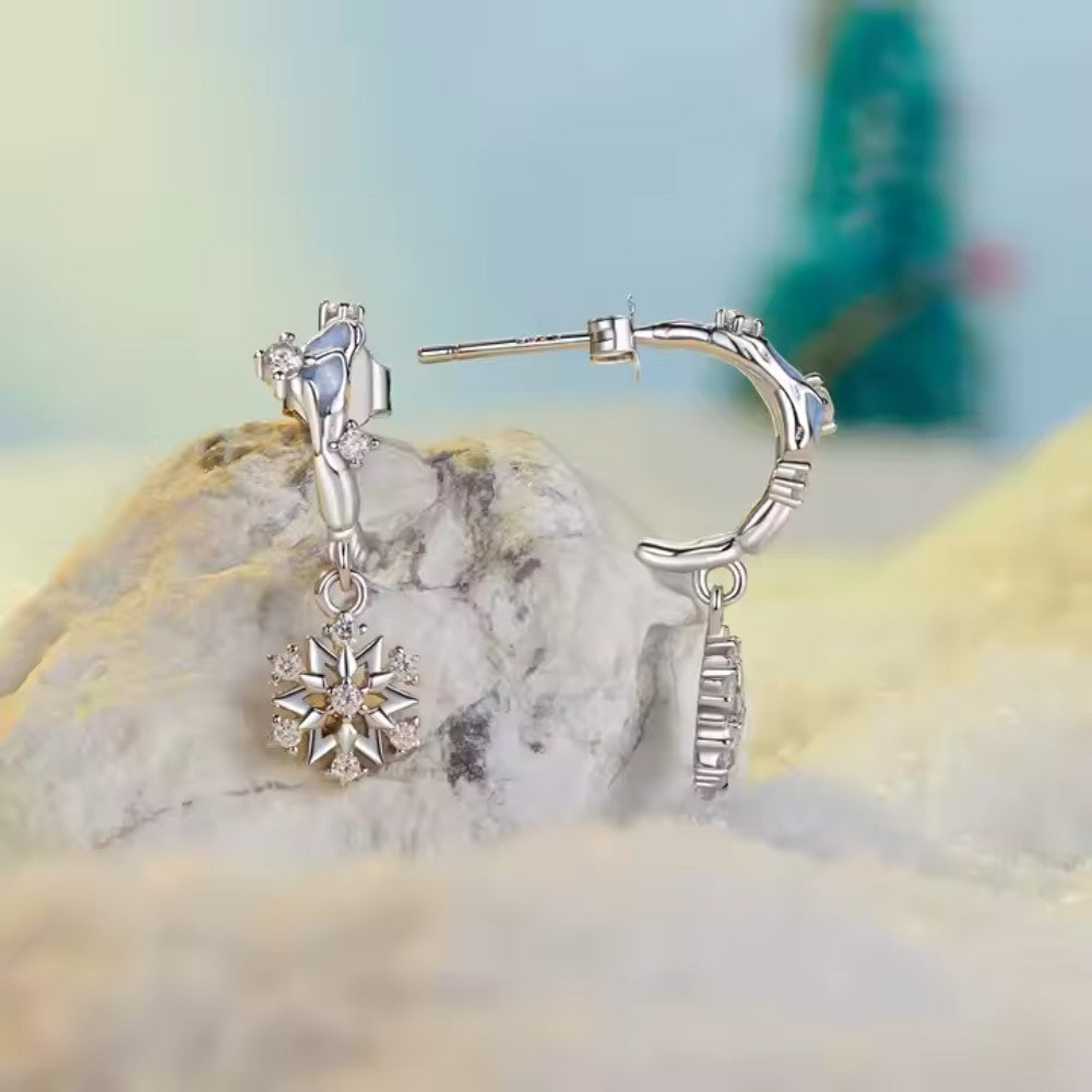 Snow Mountain Flower 925 Silver Earring