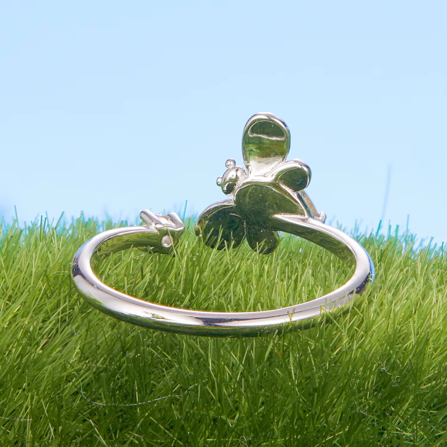 خاتم فضة 925 بتصميم نحلة أنيق