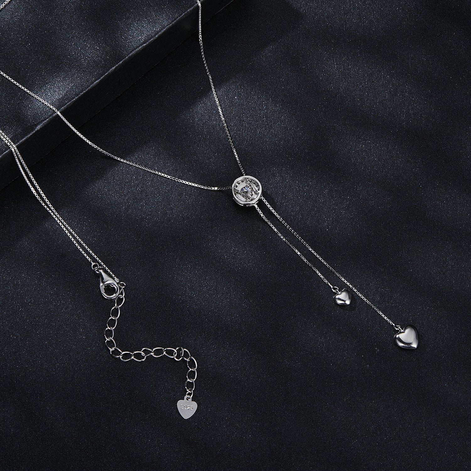 Moissanite Drop Heart 925 Silver Necklace