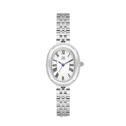 Reys Women's Analog Watch – Silver Stainless Steel Case & Bracelet with White Dial and Roman Numerals