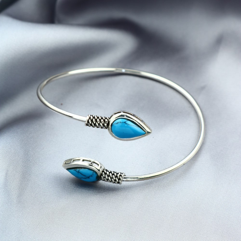 アクセサリー silver 925 turquoise bangle 925 Egyptian Silver Bangle Crowned with Turquoise Stone – Fathy