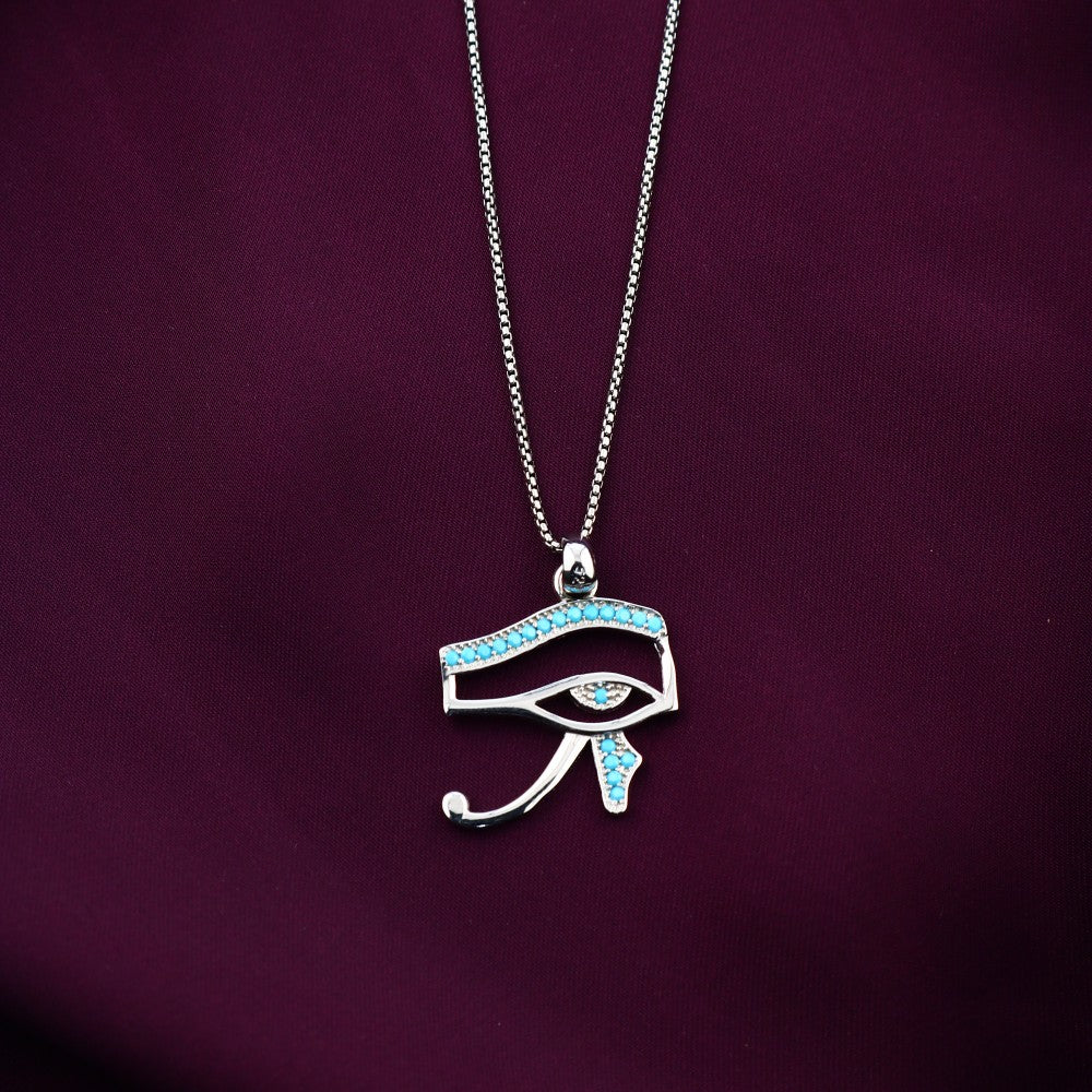 RNQ023 - Women's 925 Silver Necklace with Eye of Horus Pendant