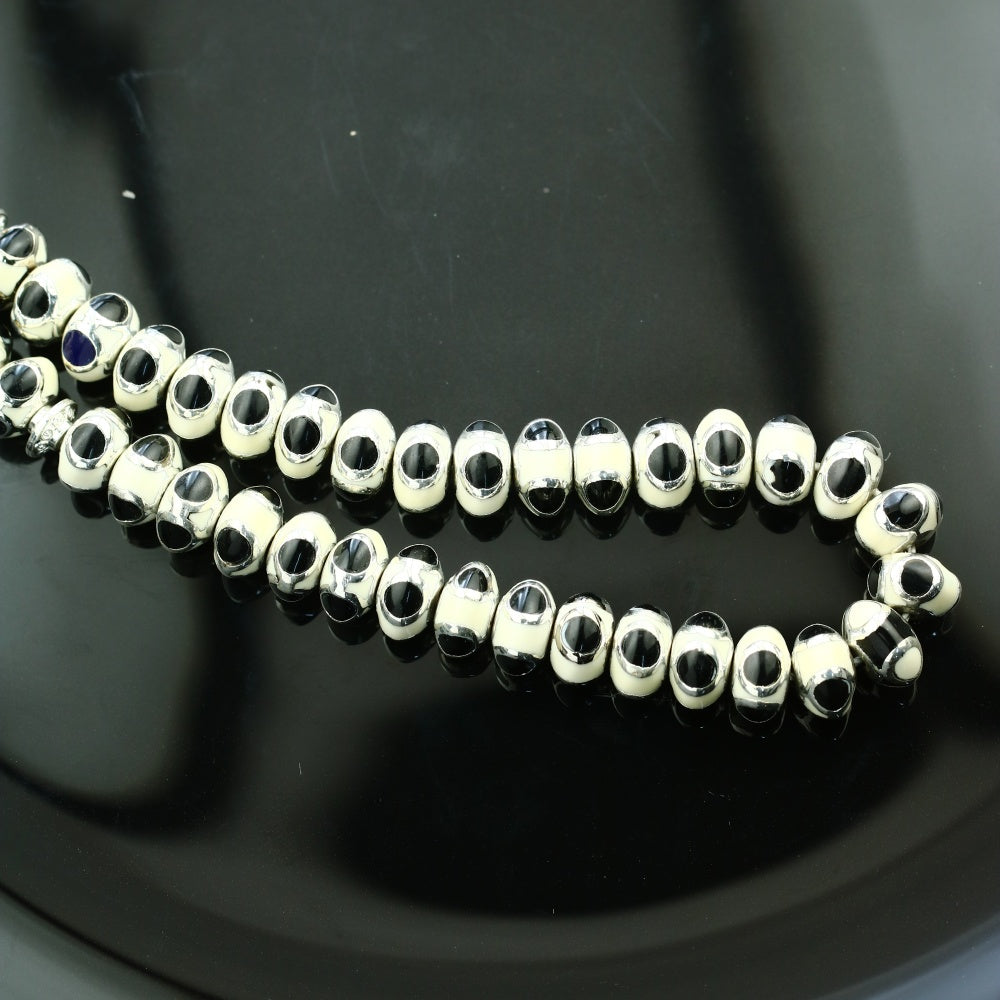 Natural Yusr Rosary inlaid with silver and Ivory, 99 Beads