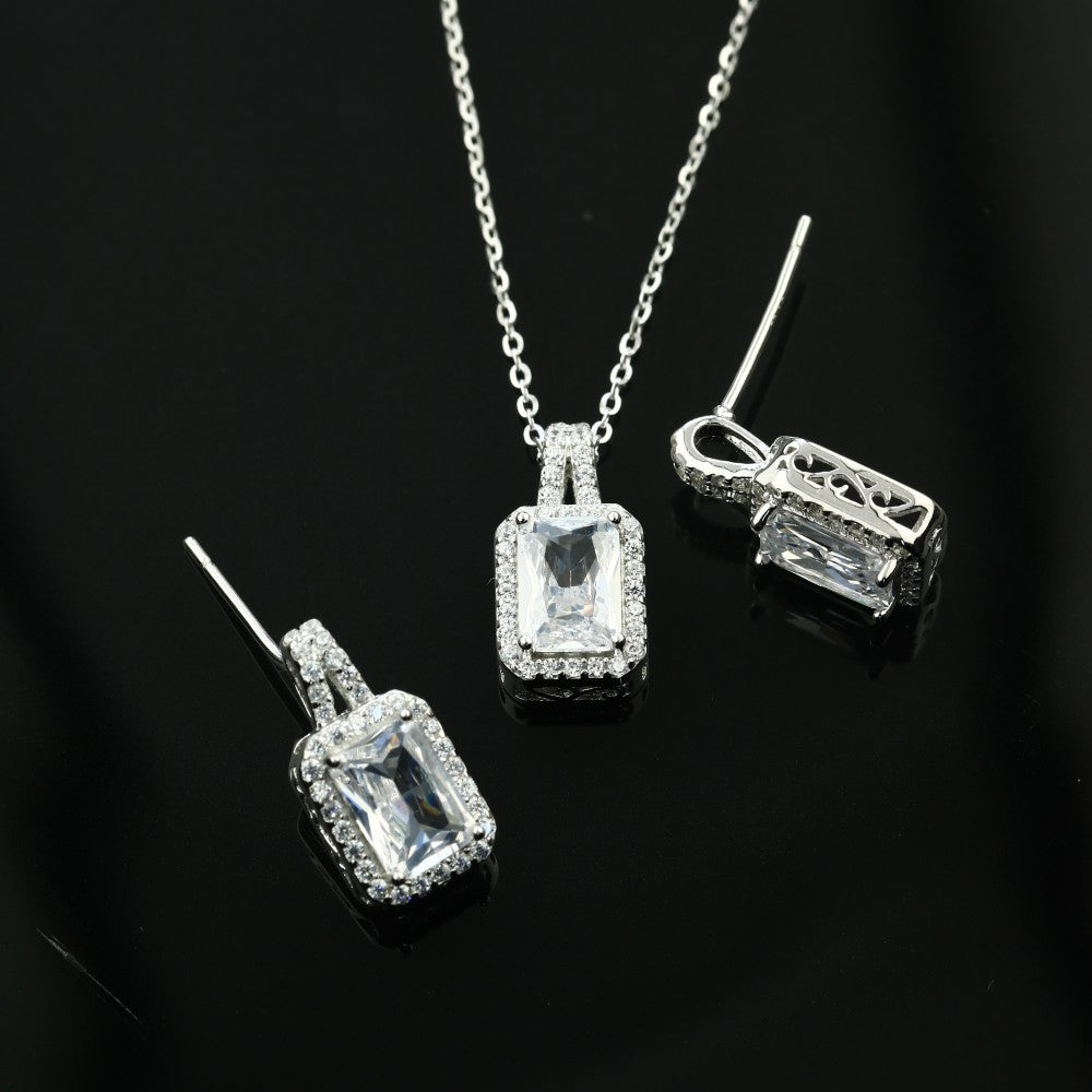JSET13 - 925 sterling silver set adorned with zircon stones