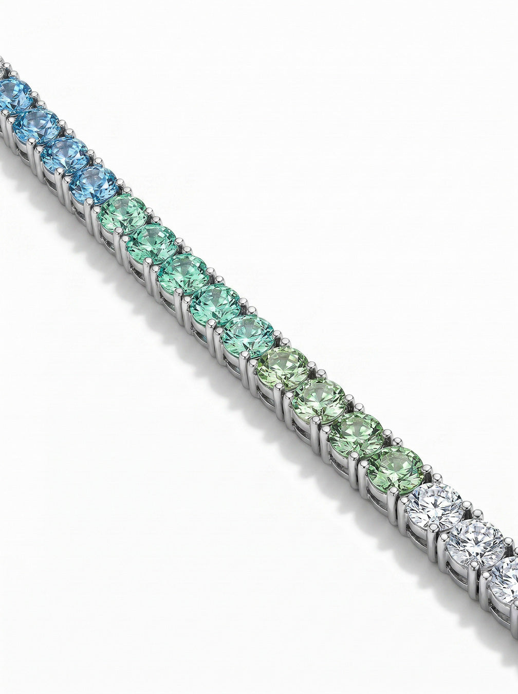  Ocean Ombre Tennis Bracelet -  925 Silver Platinum Plated
