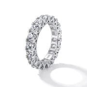 925 Silver Ring with a Simple Zircon-Studded Design
