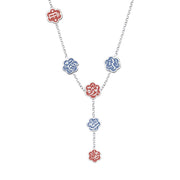 Egyptian 925 Silver Necklace with a Dangling Design Featuring the Words (Rahma - Satr - Mawadda -Happiness – Love)