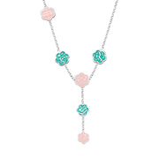 Egyptian Sterling Silver 925 Necklace with a Layered Design Decorated with "Mercy – Protection – Affection – Happiness – Love"