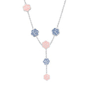 Egyptian Sterling Silver 925 Necklace with an Elegant Drop Design Engraved with the Words "Mercy – Protection – Affection – Happiness – Love"