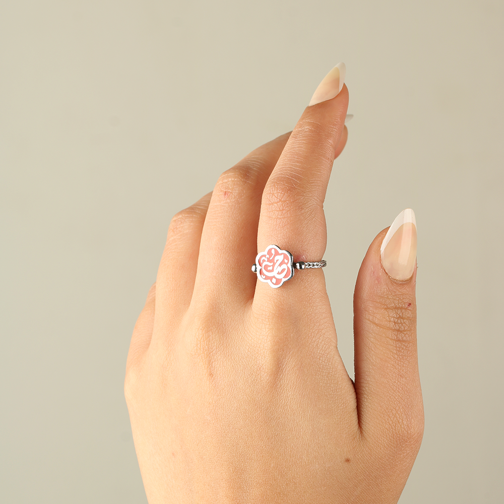 "Love" 925 Silver Red Ring 