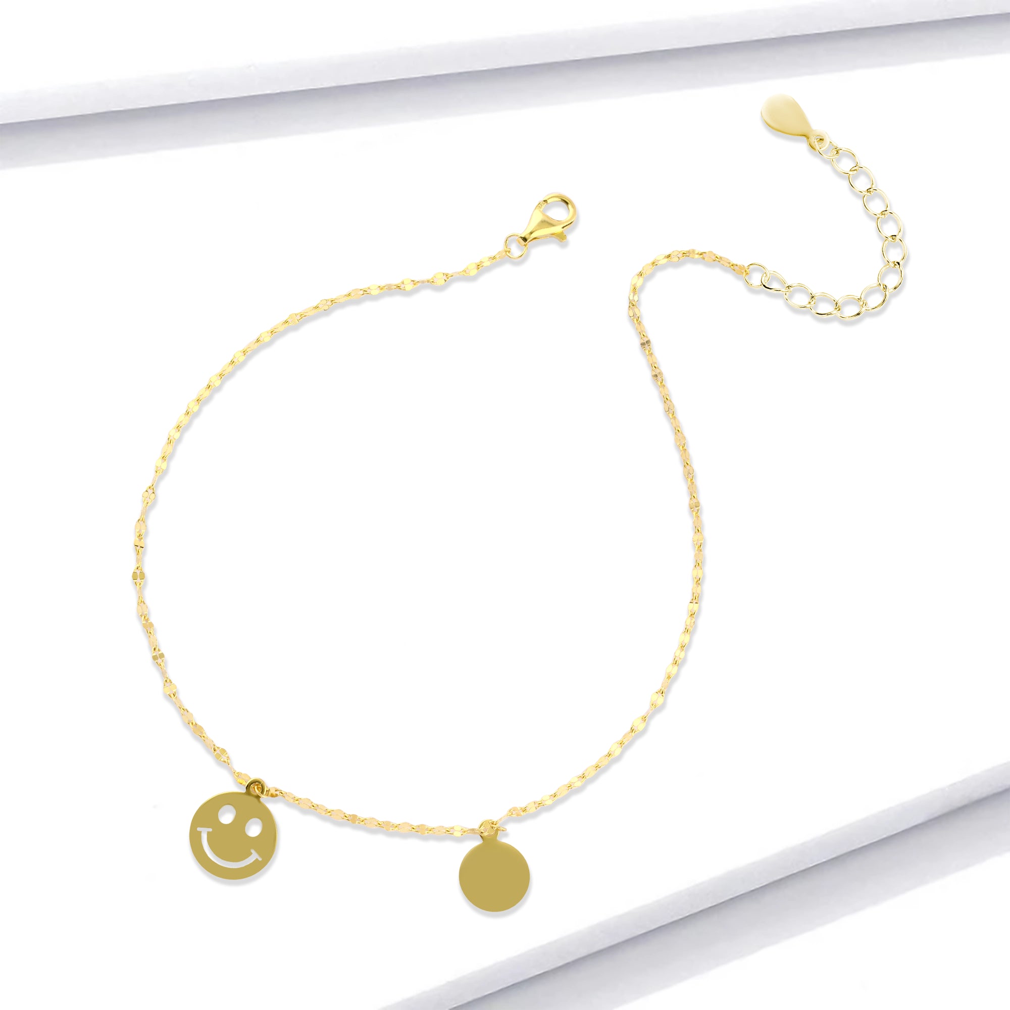 925 sterling silver bracelet with a smiling face design