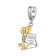 925 sterling silver invitation-shaped bracelet charm